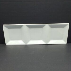 Williams Sonoma Marketplace White Divided Appetizer Tray Relish Serving Dish
